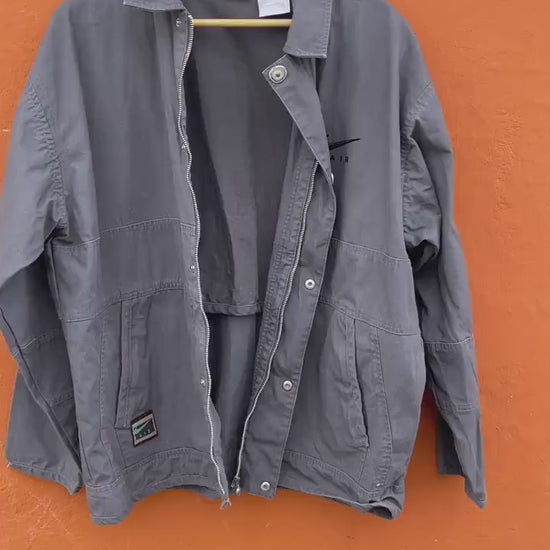 Vintage Nike Air Cotton Jacket M - 90s Retro Streetwear Zip-Up Coat, Urban Style 1990s Sportswear with Cozy Inner Pocket
