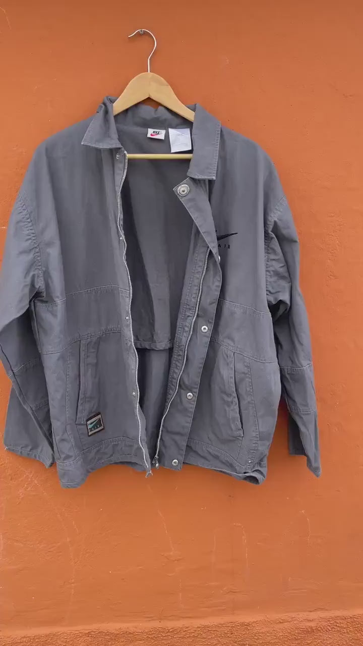 Vintage Nike Air Cotton Jacket M - 90s Retro Streetwear Zip-Up Coat, Urban Style 1990s Sportswear with Cozy Inner Pocket