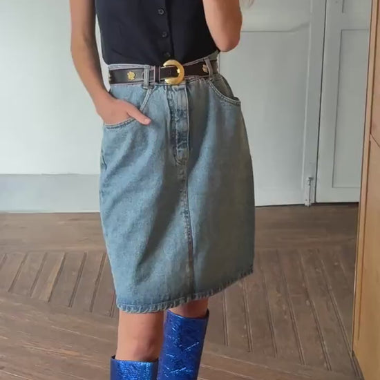 Vintage Light Denim Skirt by MASH Rosemary – 90s Casual Essential, size 38 / UK 10 / US 6-8