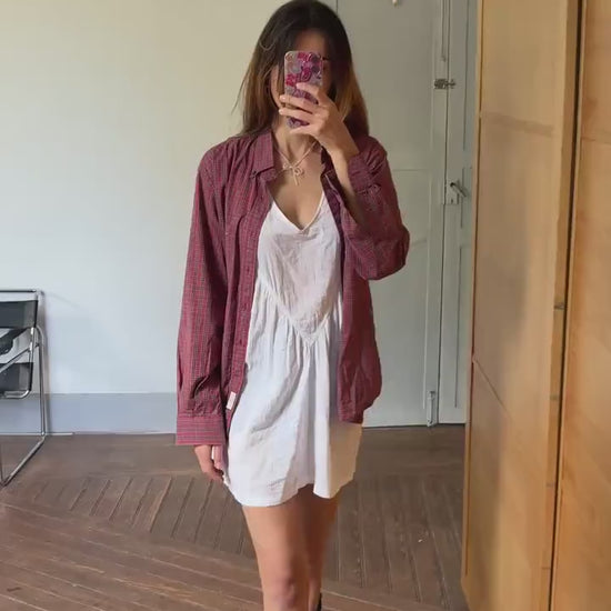 Vintage Thomas Burberry checkered plaid button down shirt 100 % cotton unisex oversized style