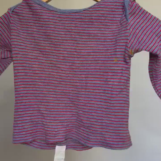 Cosilana blue red striped top, 100% cotton, Size 3-6 months, everyday comfort