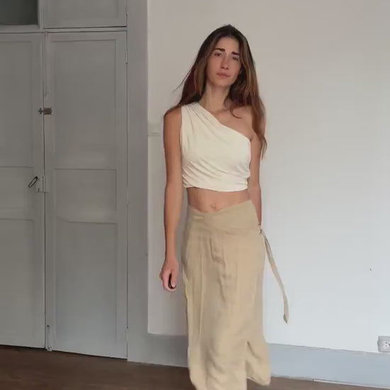 Massimo Dutti linen blend wrap skirt – XS/S