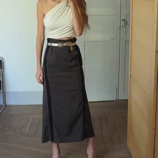 Anette gortz skirt wool maxi skirt, Long made in Germany designer skirt