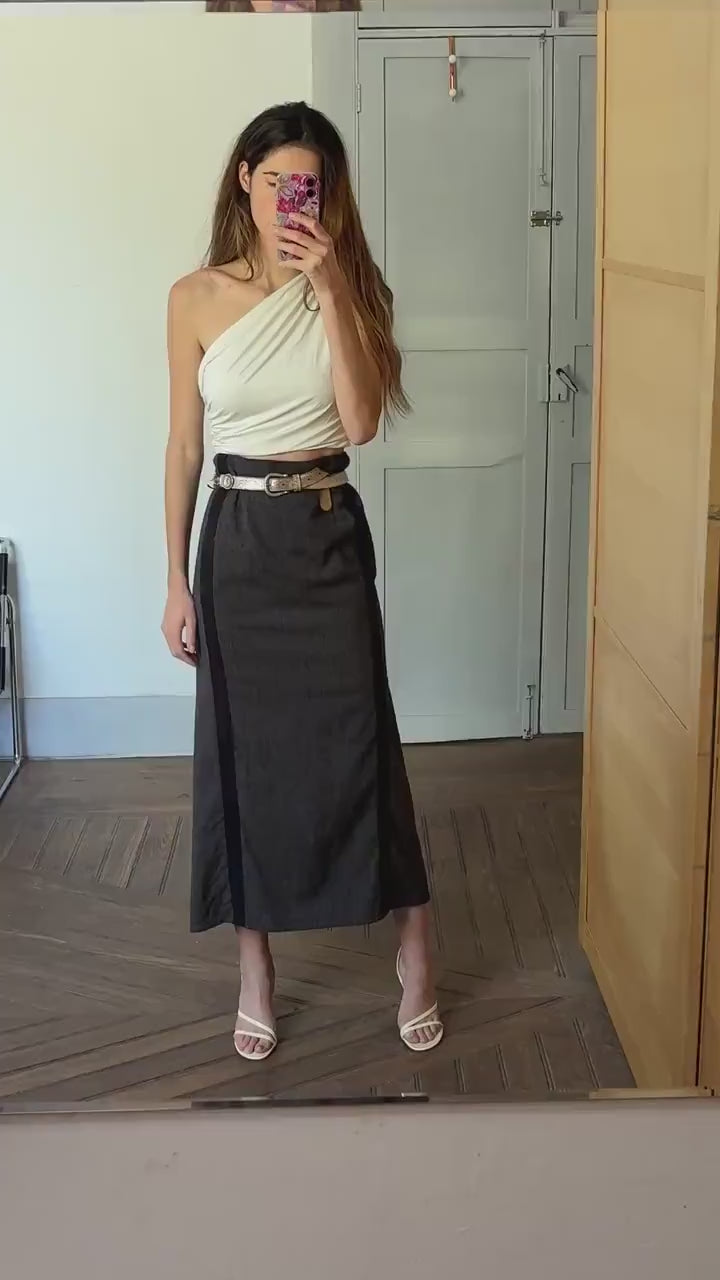 Anette gortz skirt wool maxi skirt, Long made in Germany designer skirt