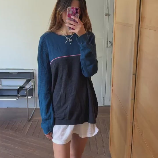 Hugo Boss long sleeve shirt, cotton & wool blend jersey shirt, Branded unisex jumper, oversized fit clothing style