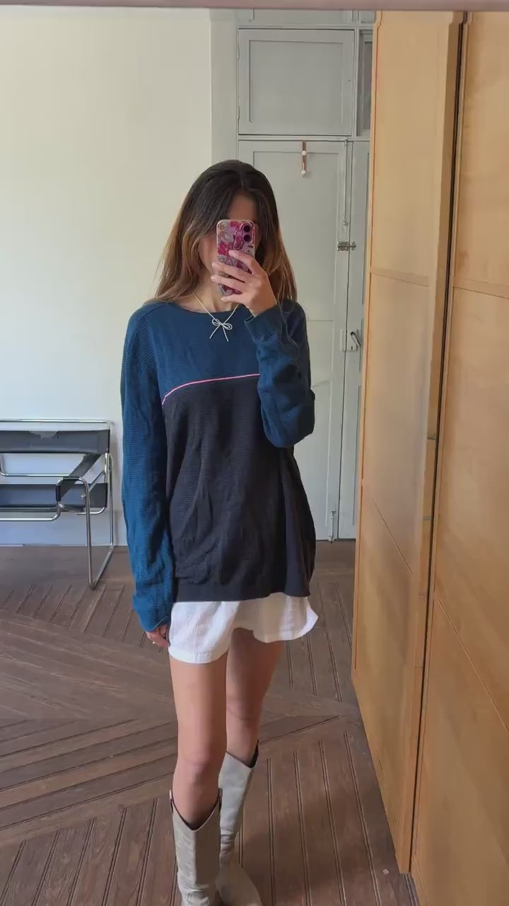 Hugo Boss long sleeve shirt, cotton & wool blend jersey shirt, Branded unisex jumper, oversized fit clothing style