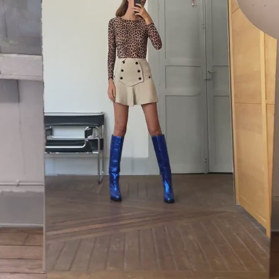 Sheer floral sequin embroidered woman top, Sexy see through pastel blue summer shirt, Unique vintage treasure