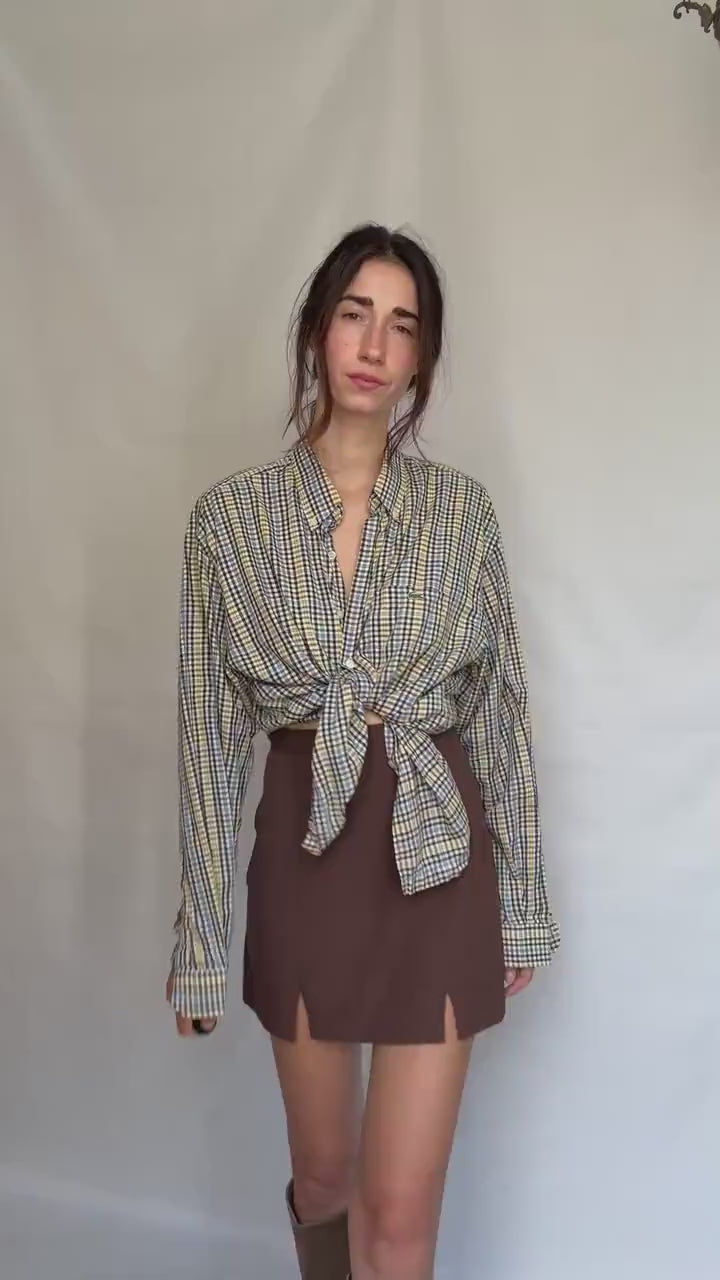 Lacoste cotton plaid button up shirt, XL