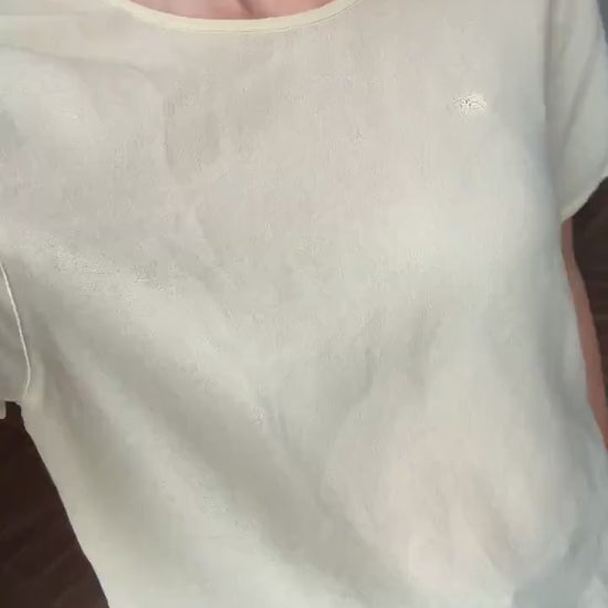 Vintage Burberrys Pastel Yellow Blouse – 90s Minimalist Dream, PRE BURBERRRY ERA