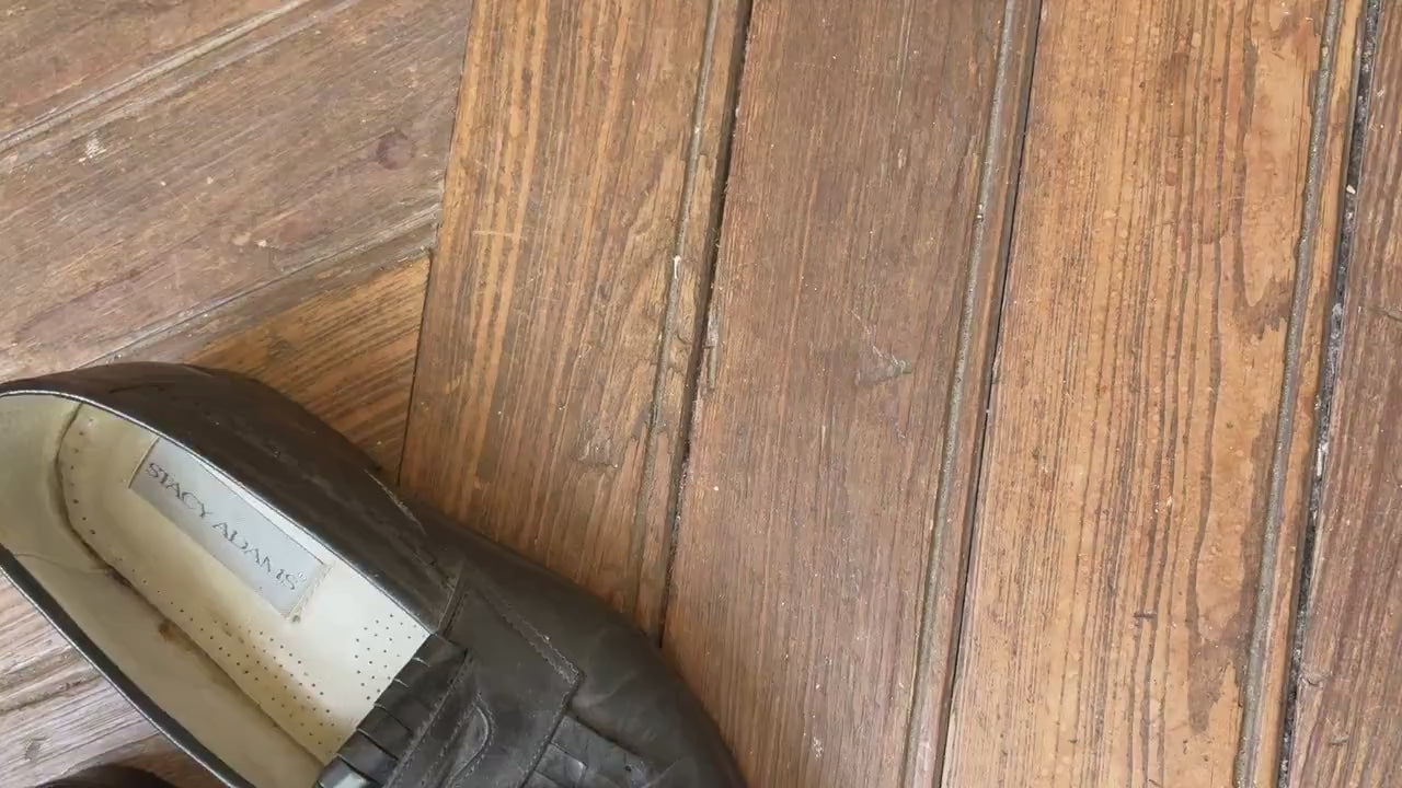 Vintage Stacy Adams tassel loafers men’s 8.5 – black leather, made in Spain, preppy aesthetic shoes