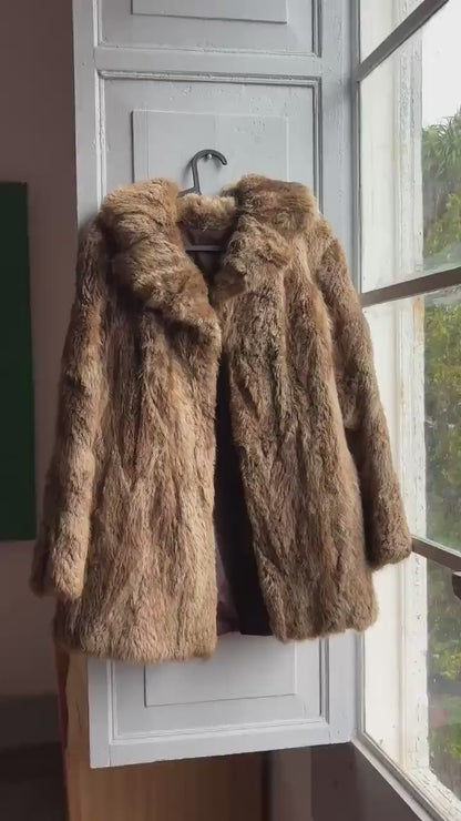 Vintage genuine fur coat – chic 60s style jacke