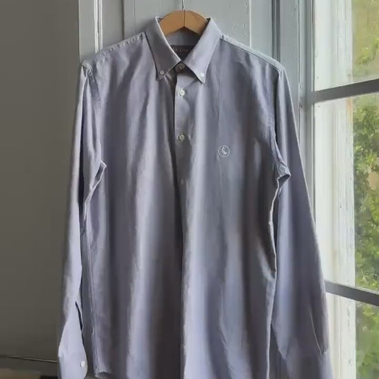 El Ganso cotton light blue button up shirt, gift for him, business casual sustainable fashion, L