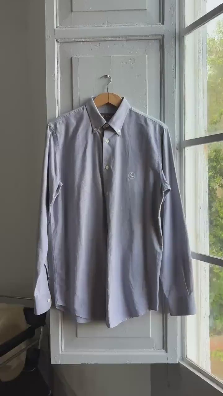 El Ganso cotton light blue button up shirt, gift for him, business casual sustainable fashion, L