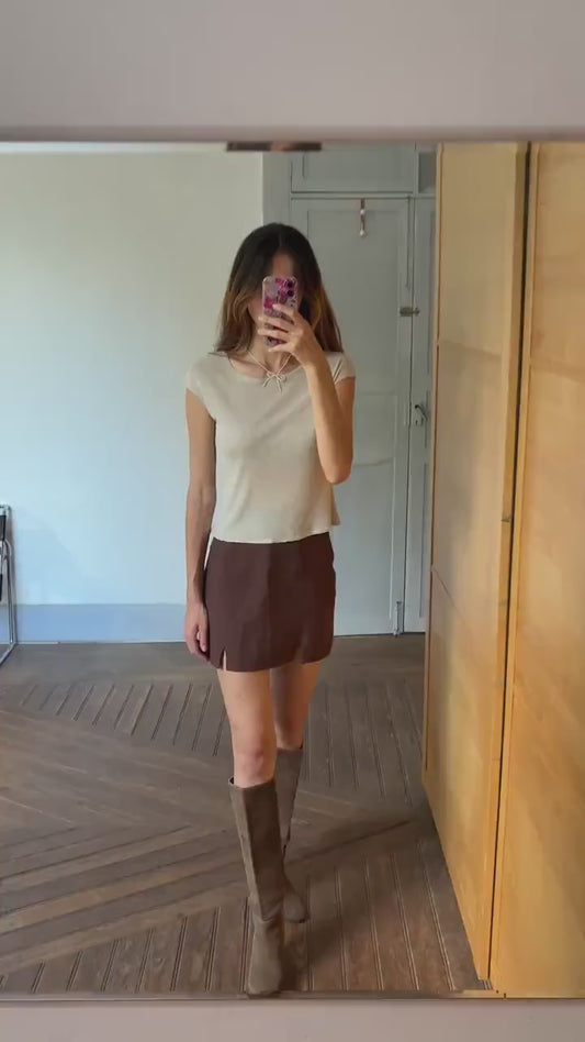 Vintage Blue Note Sheer Camisole – Lightweight See-Through Top – Elegant Beige Summer Blouse, Size S