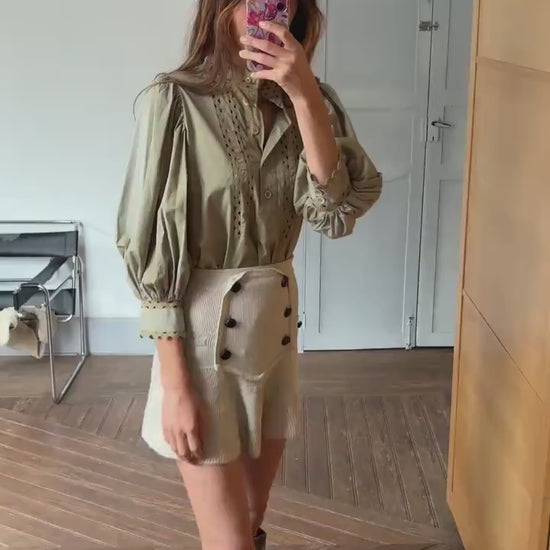 Vintage Antik Batik Statement Blouse – Romantic & Unique Design