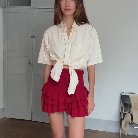 Luxe Vintage YSL pour homme button down shirt, Oversized boyfriend blouse, L, Cotton summer wear