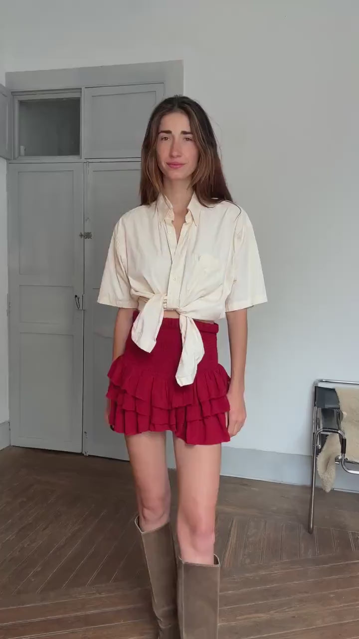 Luxe Vintage YSL pour homme button down shirt, Oversized boyfriend blouse, L, Cotton summer wear