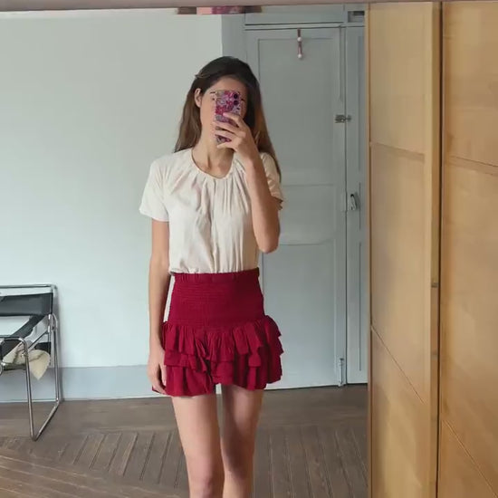 Vintage earthy light beige COS cotton shirt, Luxury minimalist elegant off white oatmeal t - shirt, XS