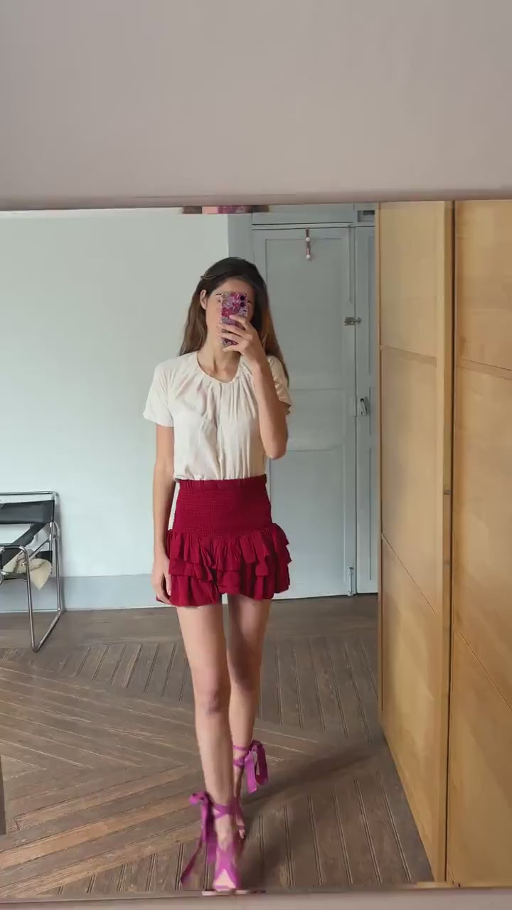 Vintage earthy light beige COS cotton shirt, Luxury minimalist elegant off white oatmeal t - shirt, XS