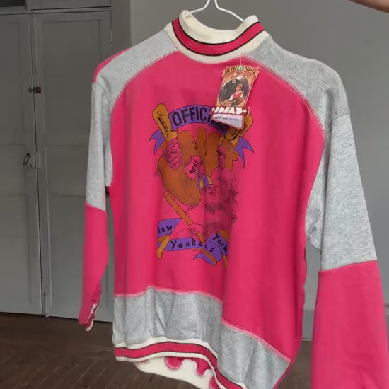 Vintage New York Yankees Baseball Sweatshirt – 80s Style Graphic Jumper