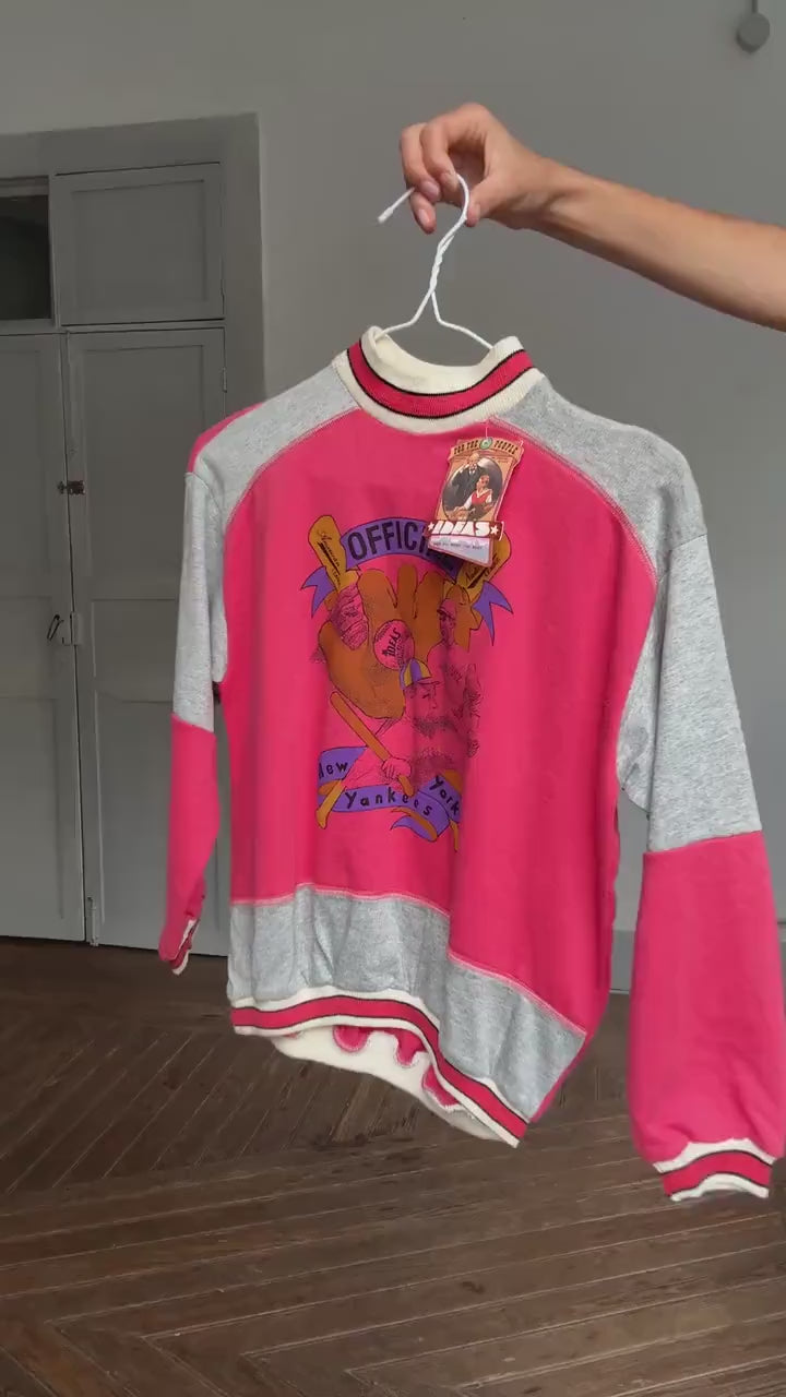 Vintage New York Yankees Baseball Sweatshirt – 80s Style Graphic Jumper