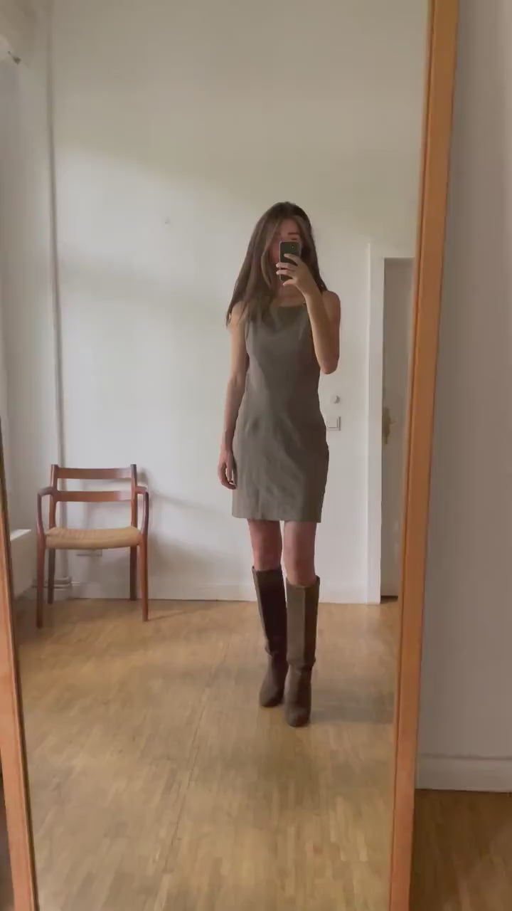 Bronze Armani collezioni formal midi dress, Tight pencil dress, Official cocktail dress, Midi bodycon, Vintage designer summer dress, S - M