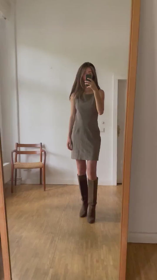Bronze Armani collezioni formal midi dress, Tight pencil dress, Official cocktail dress, Midi bodycon, Vintage designer summer dress, S - M
