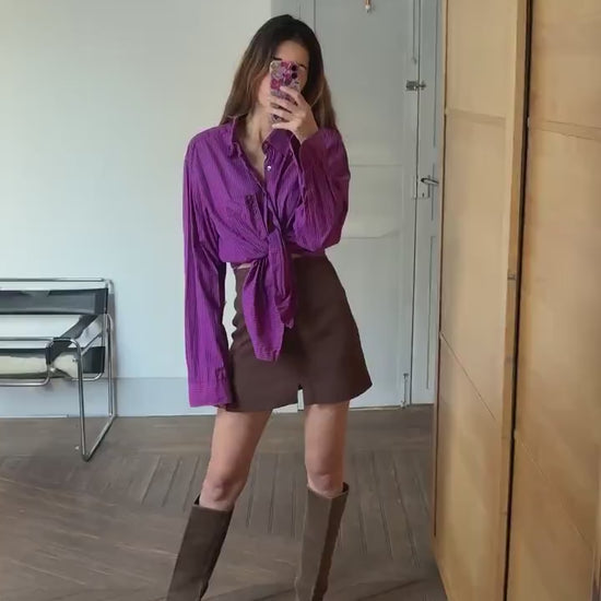 Vintage Thomas Burberry by Burberry pink and purple striped button up, Original colourful Oxford shirt, Secondhand designer clothing