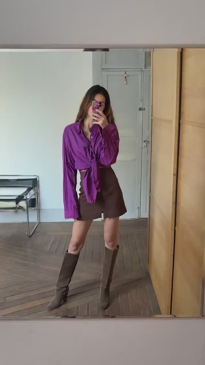 Vintage Thomas Burberry by Burberry pink and purple striped button up, Original colourful Oxford shirt, Secondhand designer clothing