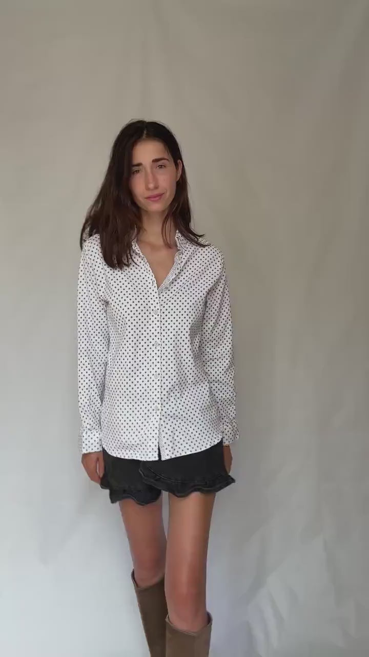 Ted Baker London men’s patterned button-up shirt – size 5 - XL,  White and blue floral print oxford shirt, Luxury British designer fashion