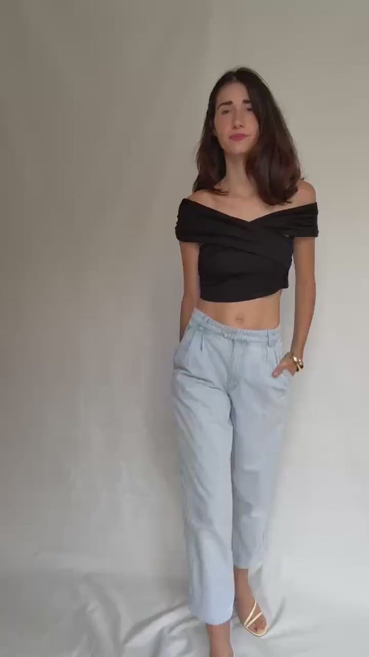 Commander indigo trousers, 100% cotton,retro 90s vibe, S