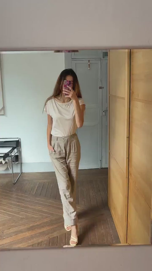 Vintage COS classic cream white tee - Luxury simple minimalist wardrobe essential - Off white Designer camisole