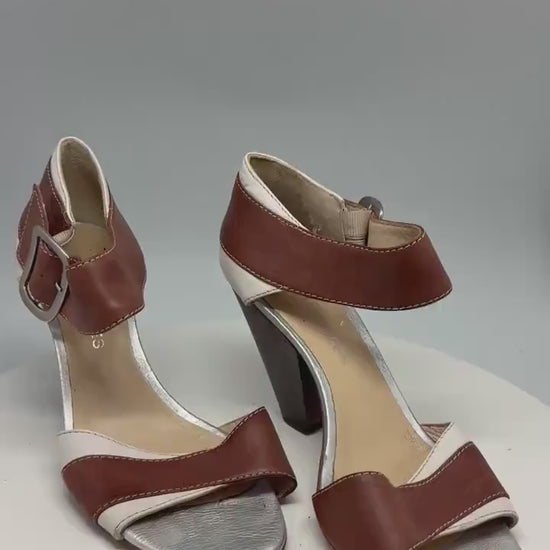 Pedro Miralles brown and white high heels, EU 41