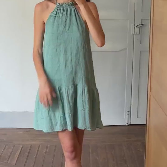 Vintage Intropia Designer Dress, Blue Lightweight Summer Dress, Modal Blend comfortable stylish midi dress