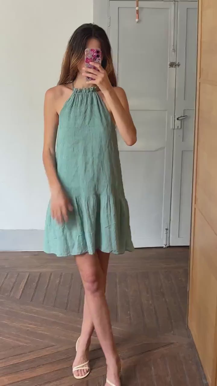 Vintage Intropia Designer Dress, Blue Lightweight Summer Dress, Modal Blend comfortable stylish midi dress