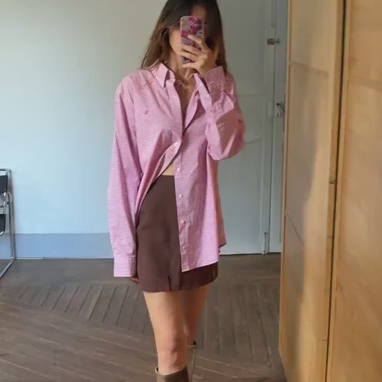 Vintage Lauren Ralph Lauren Checkered Blouse,  Fitted shirt, Stretch Non Iron button down, Secondhand brand menswear, Oversized fit