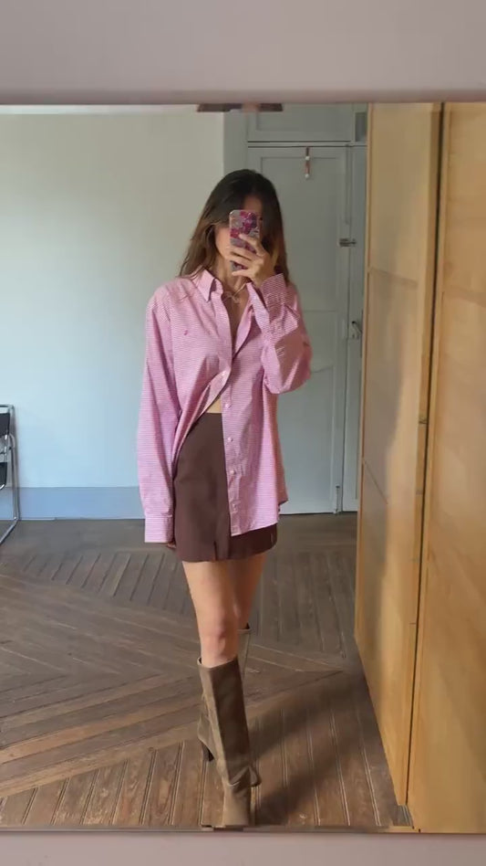 Vintage Lauren Ralph Lauren Checkered Blouse,  Fitted shirt, Stretch Non Iron button down, Secondhand brand menswear, Oversized fit