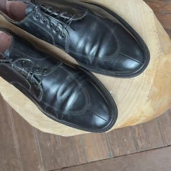 Vintage LOEWE Black Leather Derby Shoes – Size 44, Made in Spain, Timeless Classic Menswear, Loewe men shoes, Luxe dark academia wear