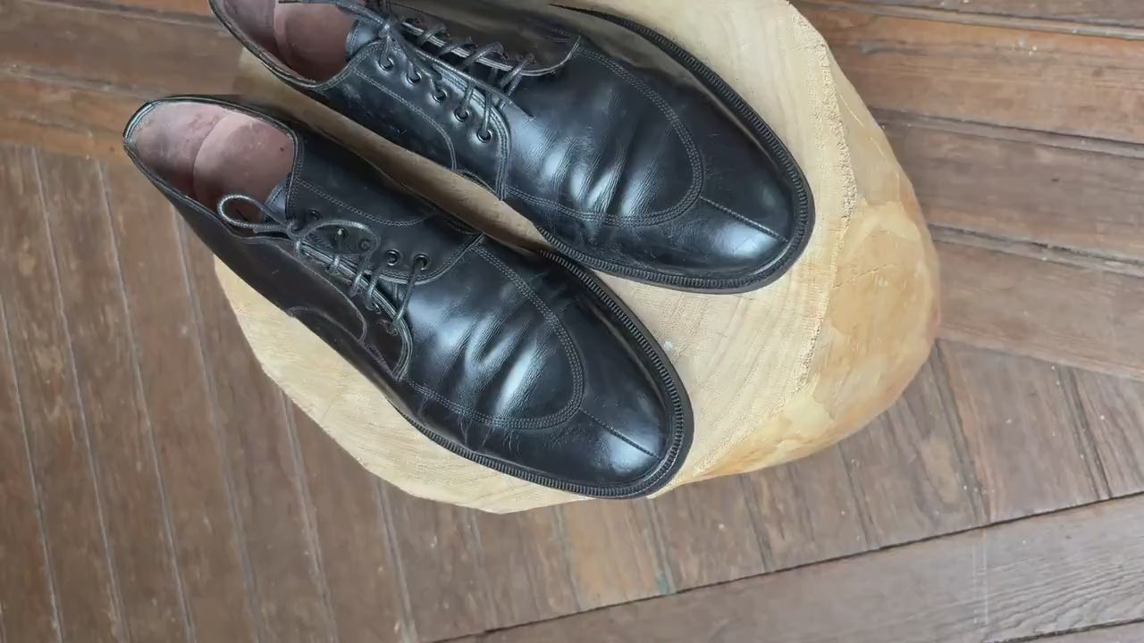 Vintage LOEWE Black Leather Derby Shoes – Size 44, Made in Spain, Timeless Classic Menswear, Loewe men shoes, Luxe dark academia wear