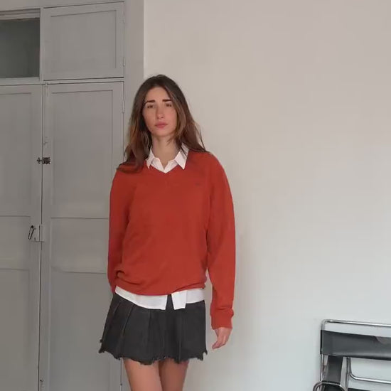Luxe Pedro del Hierro Wool-Cashmere Blend Jumper – Burnt Orange –